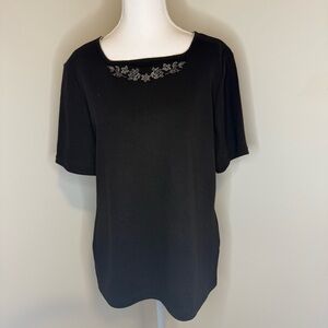 Liz Baker Black Floral Women's Tee